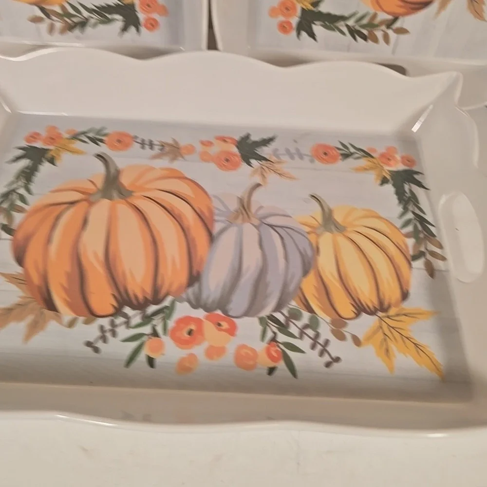 3 Vintage Fall Harvest‎ Serving Cheese Dinner Tray Platters Plate